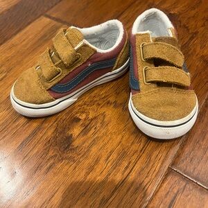 Vans Kids Casual Suede Velcro Sneakers - Brown & Blue